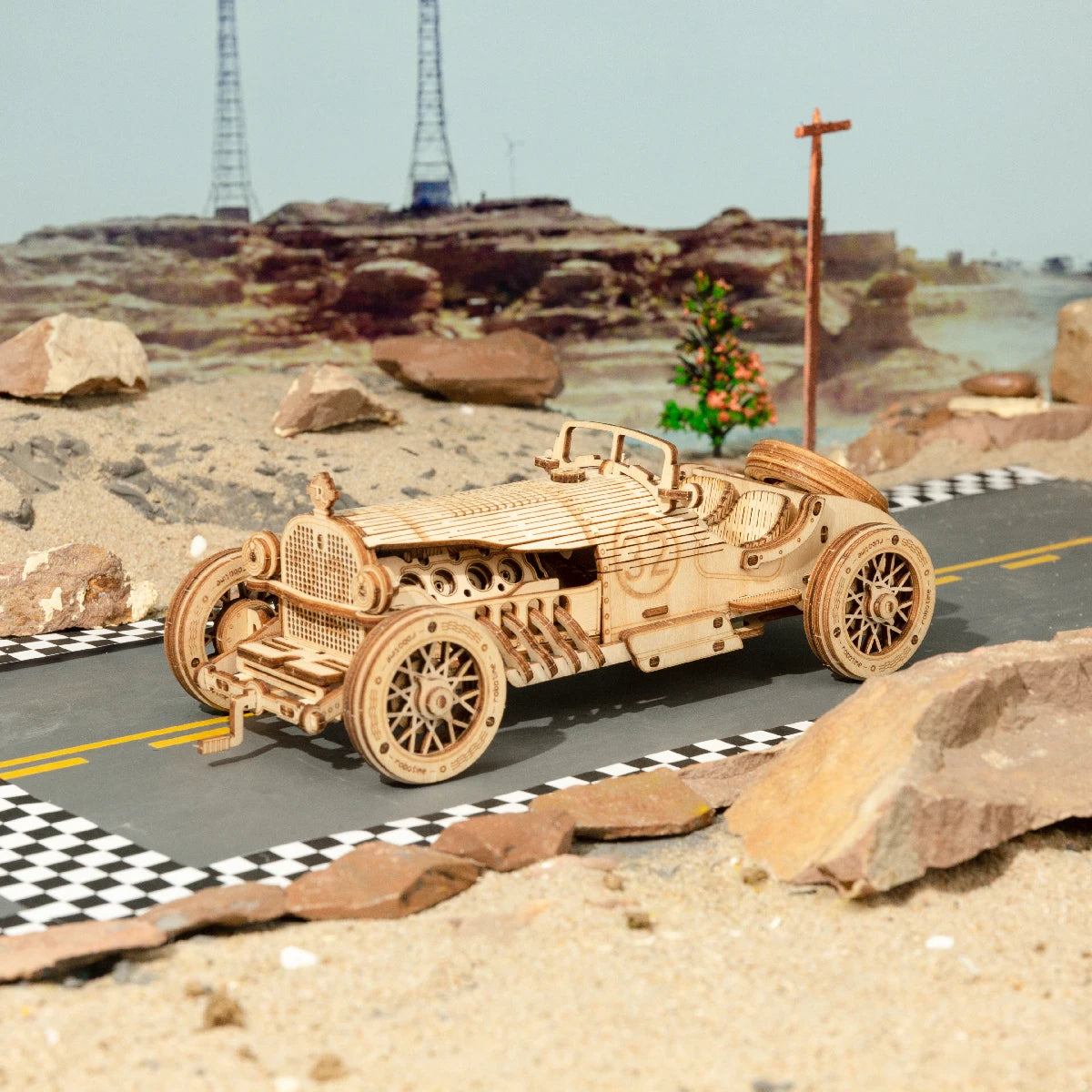 Robotime ROKR 3D Wooden Model Kit – Army Jeep or Grand Prix Car DIY Puzzle | STEM Building Toy for Kids & Adults