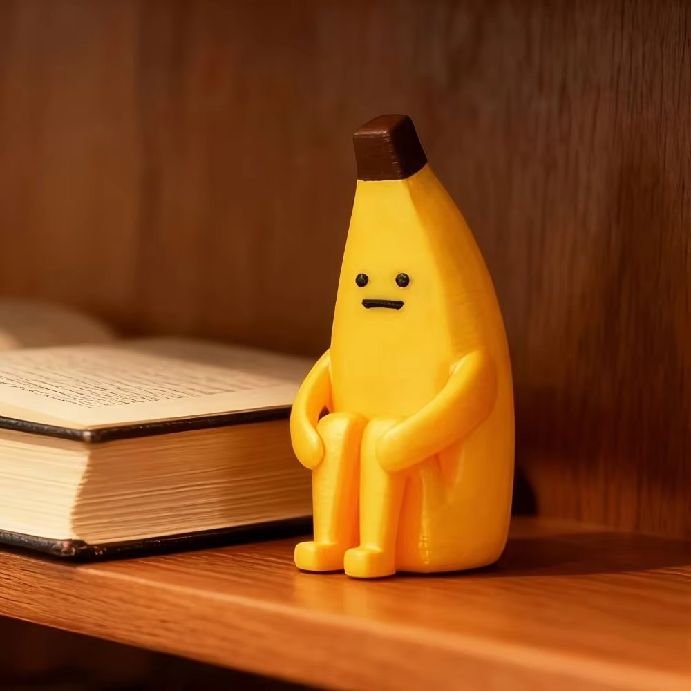 Anxious Banana 3D Printed Figurine | Funny Desk Ornament & Home Décor | Cute Collectible Gift
