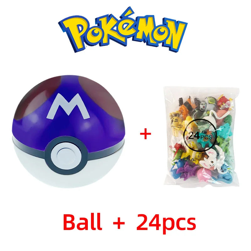 24PCS Pokémon Mini Figures Set – Pikachu Pokeball Tomy Anime Action Model Toys Collection Gift for Kids