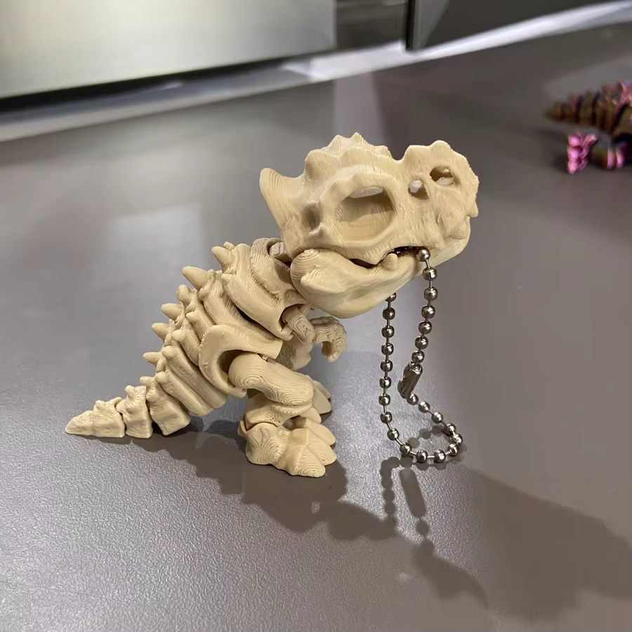 3D Printed Tyrannosaurus Rex Skeleton Model | Articulated Dinosaur Fidget Toy & Keychain | Movable T-Rex Collectible Gift