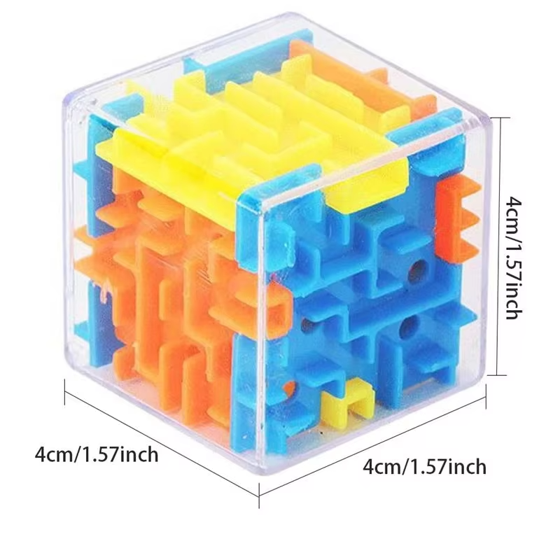 3D Maze Magic Cube Puzzle | Transparent Rolling Ball Brain Teaser | Mini 6-Sided Educational Maze Toy for Kids & Adults