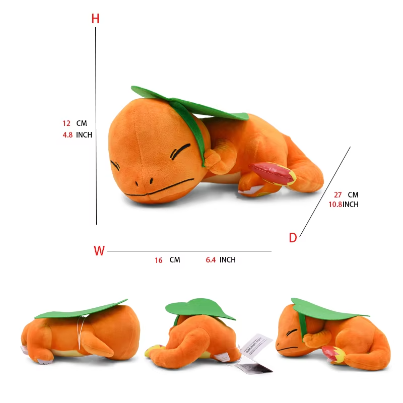 Sleeping Fire Lizard Plush Toy 11 Inch | Soft Cute Character Stuffed Animal | Cuddly Plush Gift for Kids