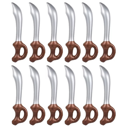 12PCS Inflatable Pirate Sword Set | Soft Inflatable Party Swords for Kids | Pirate Costume, Birthday Parties & Fancy Dress Accessories