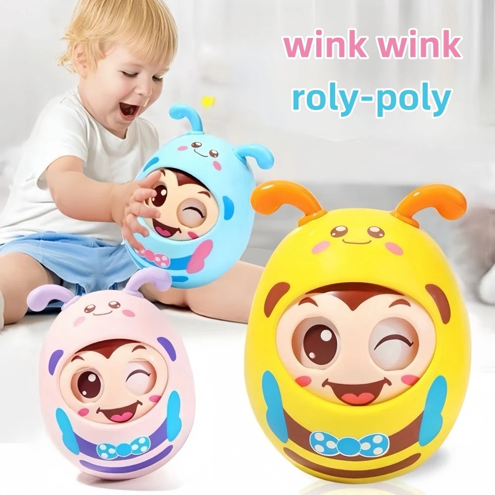 Roly Poly Bee Baby Toy – Tummy Time Rocking Toy for Babies 6–12 Months