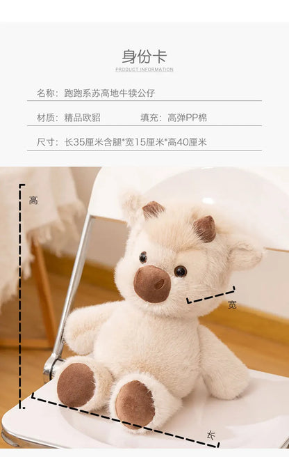 45cm Highland Cow Plush Toy – Ultra Soft Highland Cattle Teddy | Cute Stuffed Animal Gift for Kids & Cow Lovers