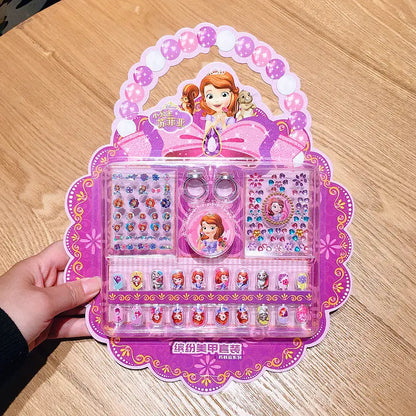 Disney Children'S Nail Sticker Set Elsa Princess Dress up Cute Kawaii Stickers Waterproof Nail Art Stickers Frozen Girl Gift Toy