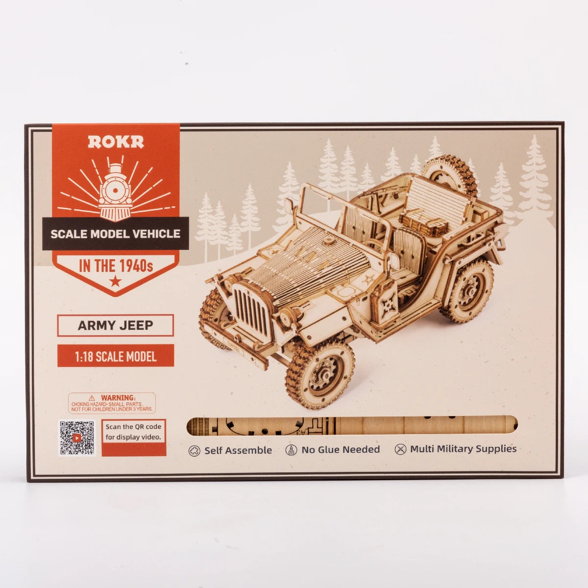 Robotime ROKR 3D Wooden Model Kit – Army Jeep or Grand Prix Car DIY Puzzle | STEM Building Toy for Kids & Adults