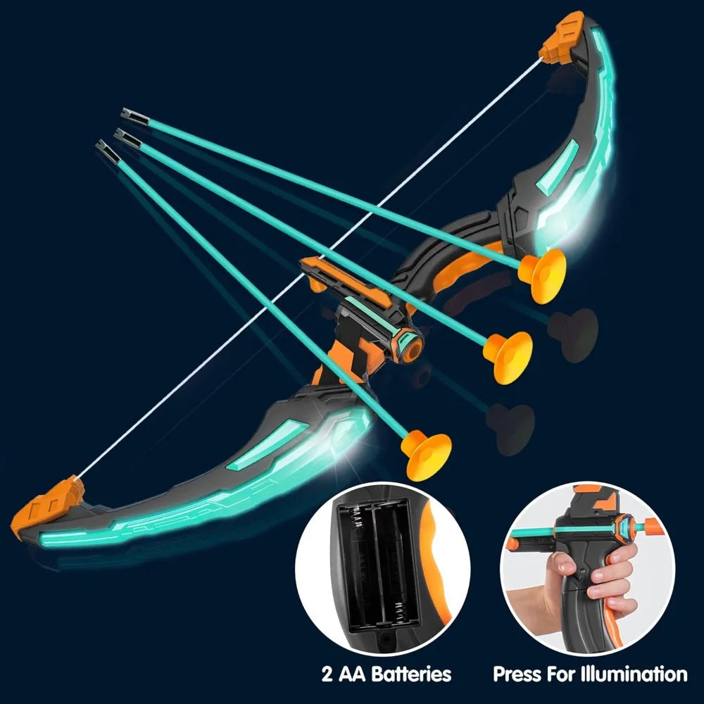 JOYFY LED Light-Up Kids Bow and Arrow Set with Target & Quiver