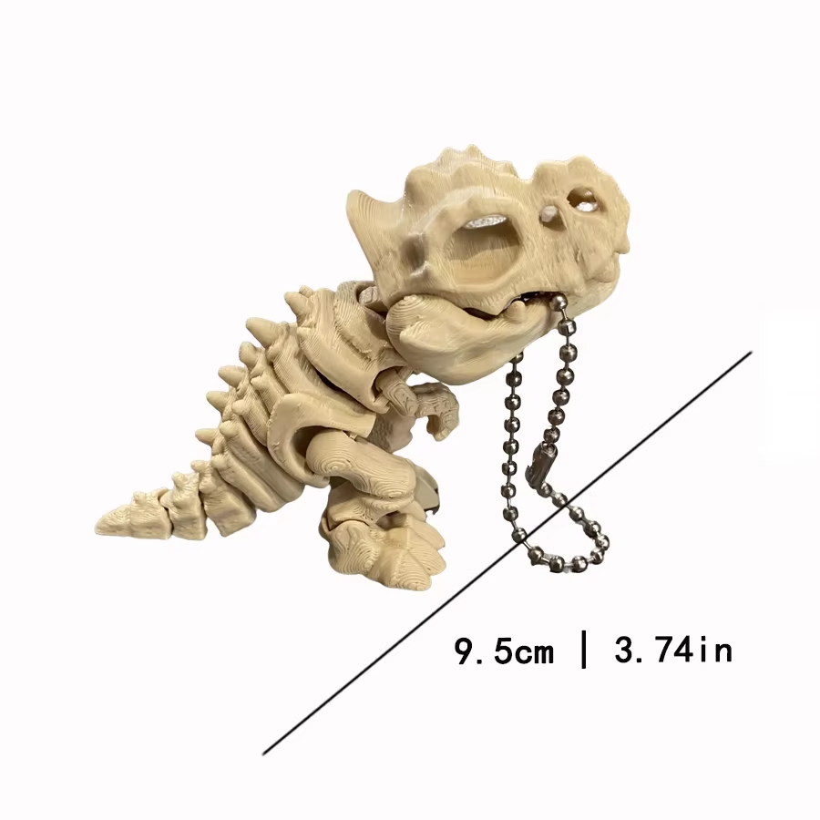 3D Printed Tyrannosaurus Rex Skeleton Model | Articulated Dinosaur Fidget Toy & Keychain | Movable T-Rex Collectible Gift
