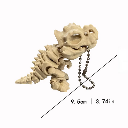 3D Printed Tyrannosaurus Rex Skeleton Model | Articulated Dinosaur Fidget Toy & Keychain | Movable T-Rex Collectible Gift