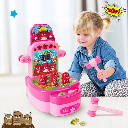 Electronic Whack A Mole Arcade Game for Kids | Interactive Hammer Toy with LED Lights & Score Display