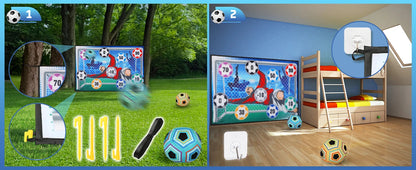 Kids Football Sticky Target Game Set – Indoor & Outdoor Soccer Goal Training Toy with 2 Soft Velcro Balls | Garden Sports Gift for Boys & Girls Age 3+