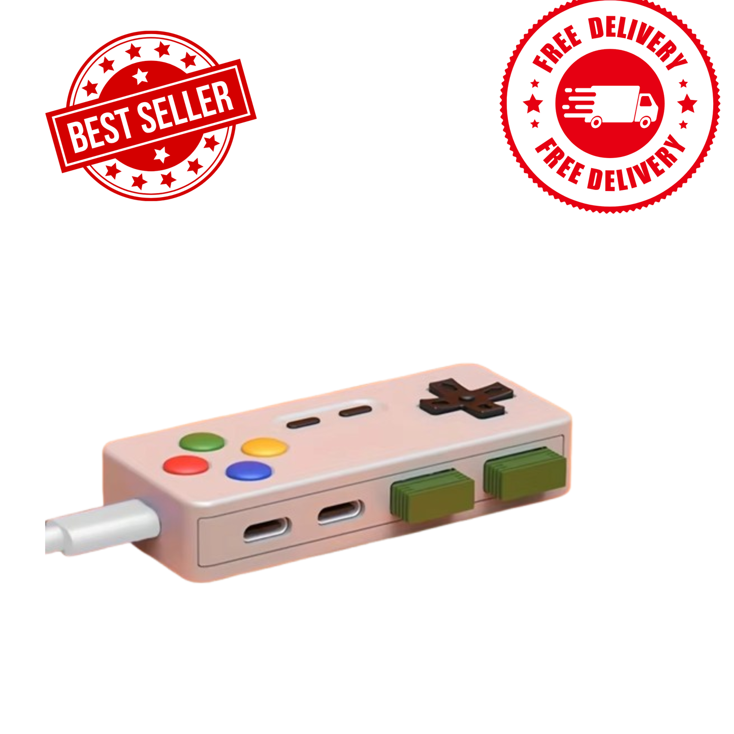 4-in-1 USB & USB-C Hub | Portable USB Expander with 2 USB-A & 2 USB-C Ports for Laptop, PC & Mac