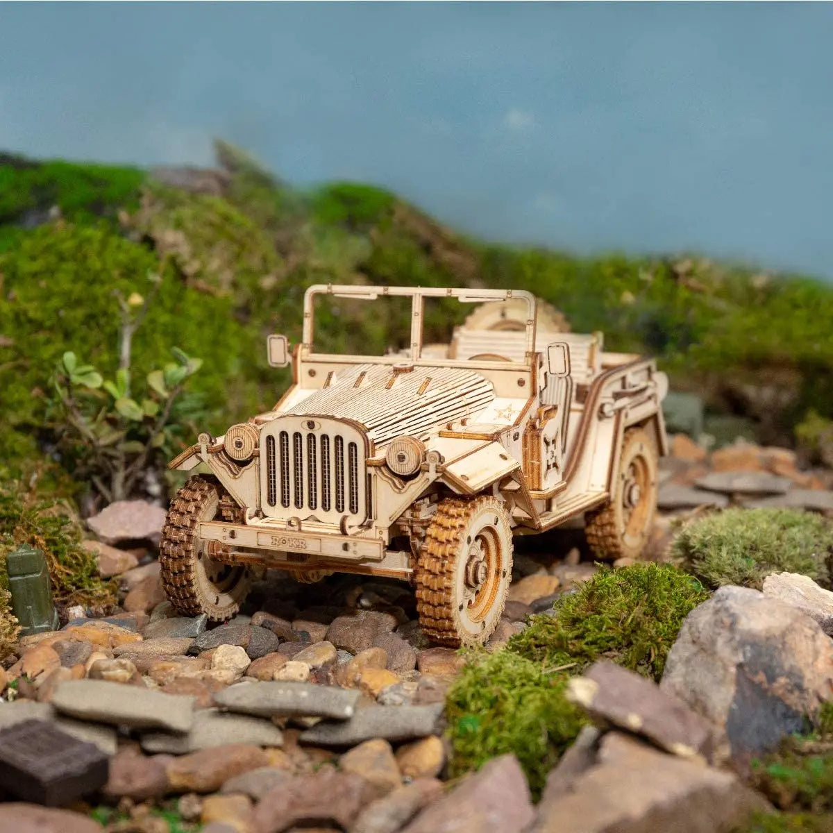 Robotime ROKR 3D Wooden Model Kit – Army Jeep or Grand Prix Car DIY Puzzle | STEM Building Toy for Kids & Adults