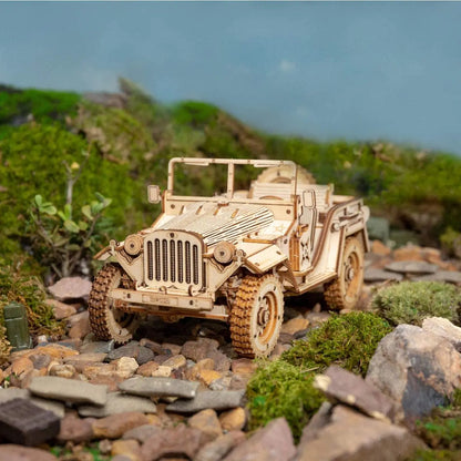 Robotime ROKR 3D Wooden Model Kit – Army Jeep or Grand Prix Car DIY Puzzle | STEM Building Toy for Kids & Adults