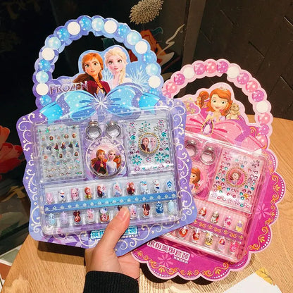 Disney Children'S Nail Sticker Set Elsa Princess Dress up Cute Kawaii Stickers Waterproof Nail Art Stickers Frozen Girl Gift Toy