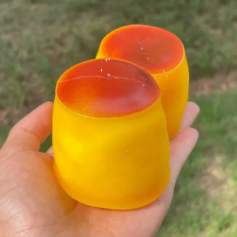 Crunchy Squishy Caramel Pudding Stress Ball Fidget Toys Food-shaped Pudding ASMR Sensory Stress Relief Toys for Adults Gift
