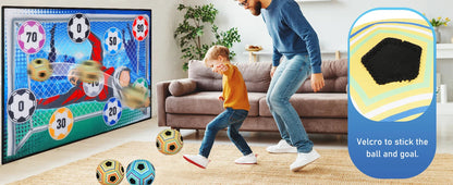 Kids Football Sticky Target Game Set – Indoor & Outdoor Soccer Goal Training Toy with 2 Soft Velcro Balls | Garden Sports Gift for Boys & Girls Age 3+