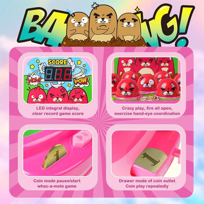 Electronic Whack A Mole Arcade Game for Kids | Interactive Hammer Toy with LED Lights & Score Display