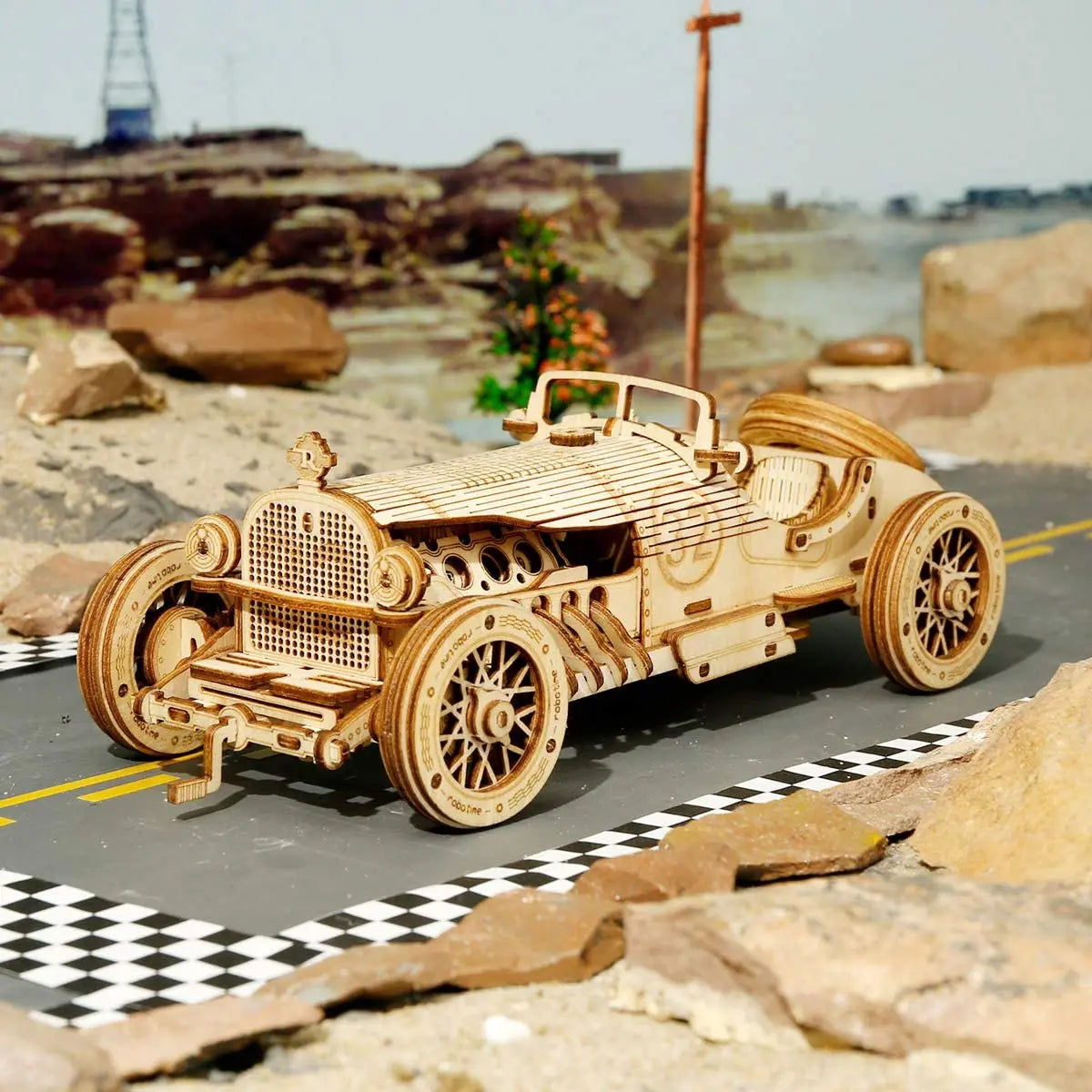 Robotime ROKR 3D Wooden Model Kit – Army Jeep or Grand Prix Car DIY Puzzle | STEM Building Toy for Kids & Adults