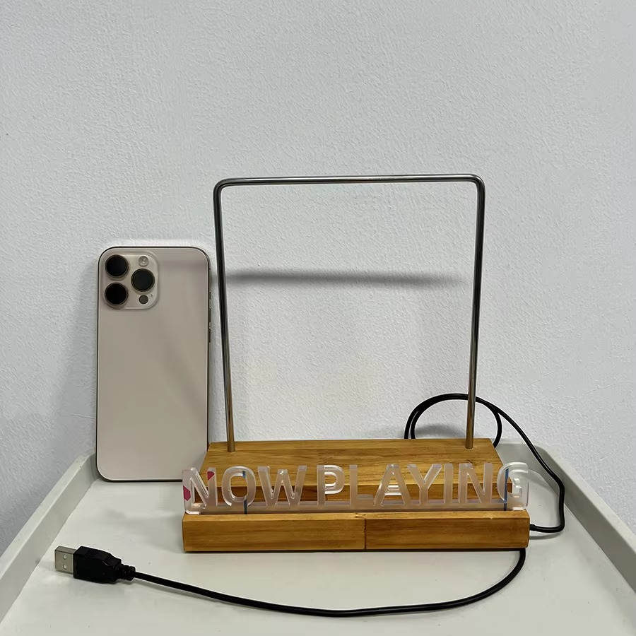 LED Vinyl Record Display Stand | Light-Up Acrylic Album Holder with Warm White Light | Modern Music Room Décor