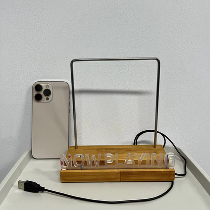 LED Vinyl Record Display Stand | Light-Up Acrylic Album Holder with Warm White Light | Modern Music Room Décor