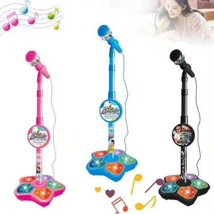 Kids Karaoke Microphone Stand Toy | Adjustable Children's Singing Microphone Stand | Portable Music Toy for Boys & Girls