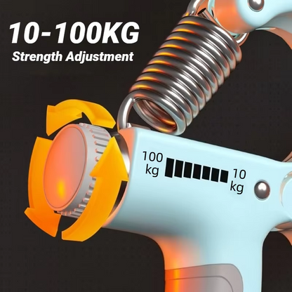 Adjustable Hand Grip Strengthener 10–100KG | Forearm, Wrist & Finger Trainer with Counter | Fitness Grip Exerciser