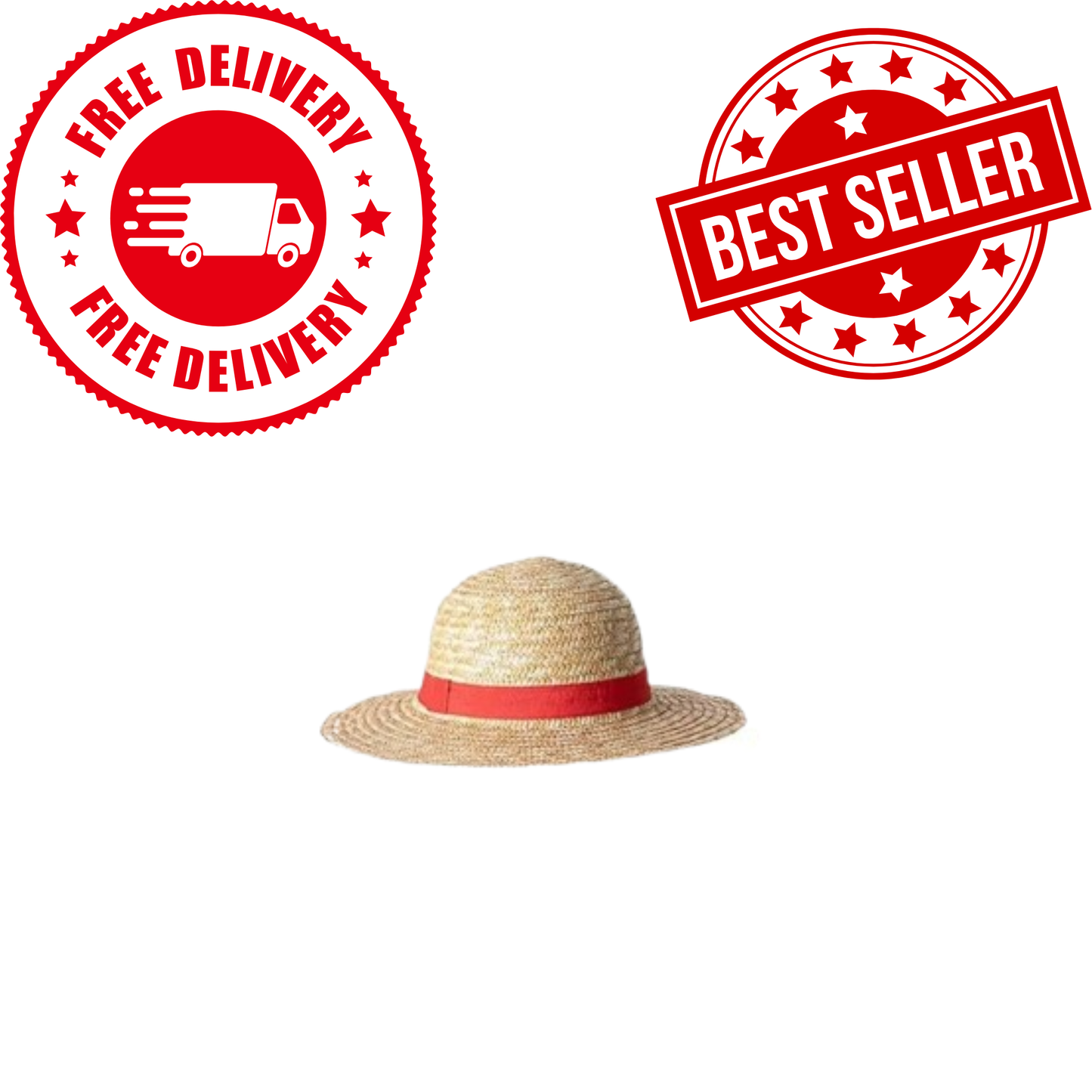 Anime-Inspired Straw Hat | Classic Round Cosplay Hat | Unisex Costume Accessory for Role Play, Parties & Summer Wear