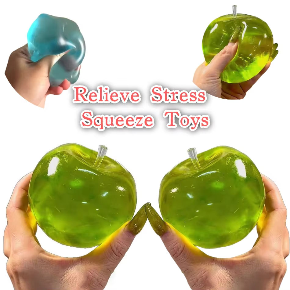 Green Apple Squishy Stress Ball – Slow Rising Soft Squeeze Fidget Sensory Toy for Kids & Adults | ADHD & Autism-Friendly