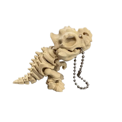 3D Printed Tyrannosaurus Rex Skeleton Model | Articulated Dinosaur Fidget Toy & Keychain | Movable T-Rex Collectible Gift