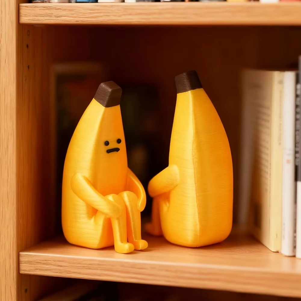 Anxious Banana 3D Printed Figurine | Funny Desk Ornament & Home Décor | Cute Collectible Gift