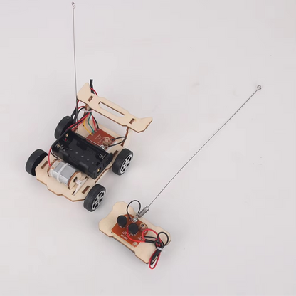 Wooden RC Car Kit – DIY STEM Remote Control Vehicle Model Building Kit for Kids & Students