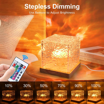 Ocean Wave Aurora Projector Light – USB RGB Water Ripple Night Light with Remote Control & 16 Colours
