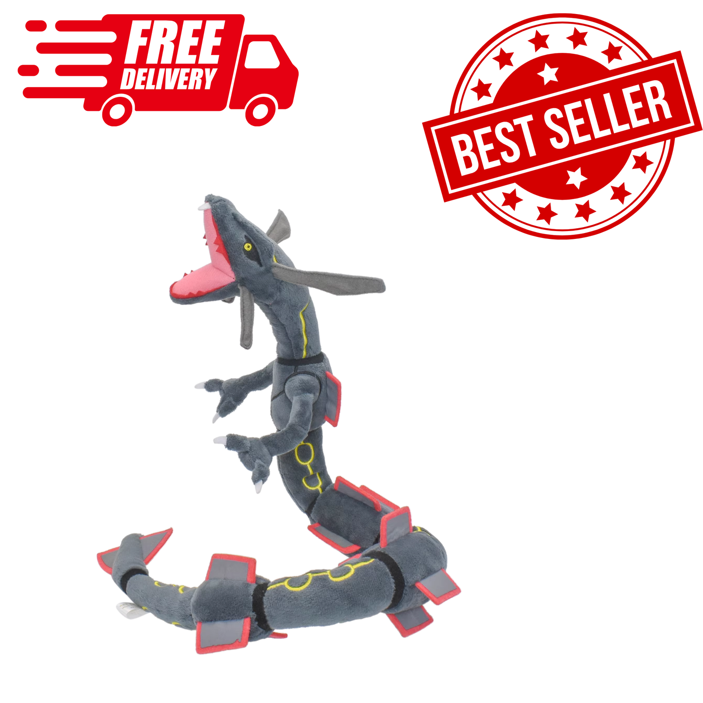 Black Dragon Plush Toy 12 Inch | Soft Fantasy Creature Stuffed Animal | Collectible Plush Gift for Kids & Collectors