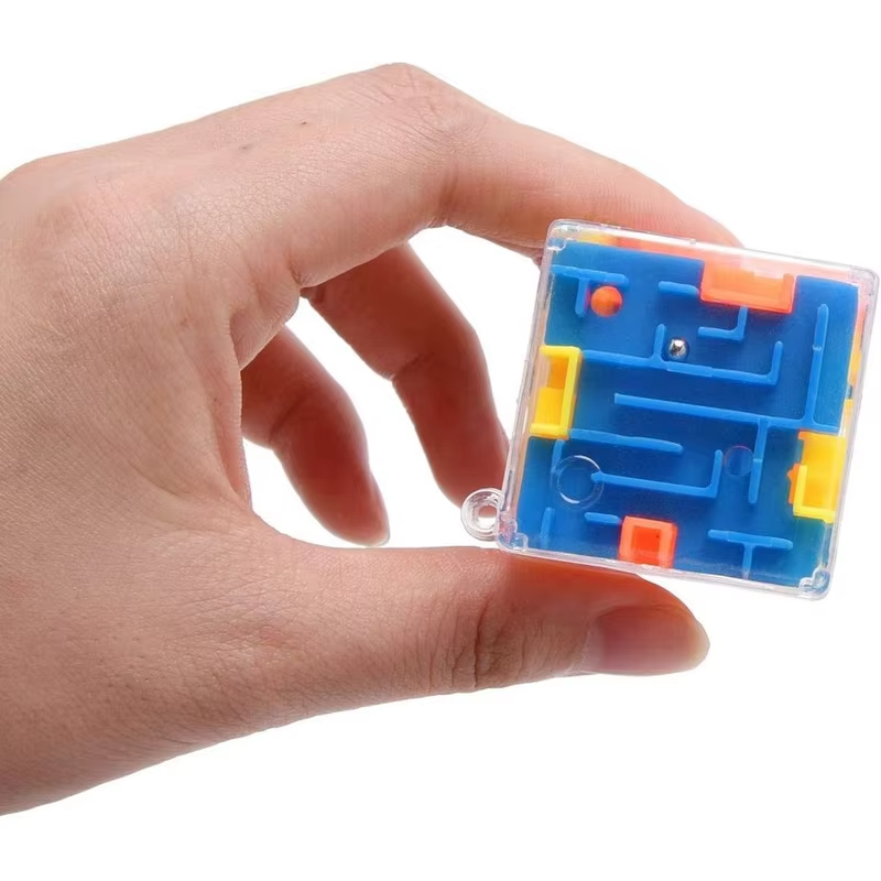 3D Maze Magic Cube Puzzle | Transparent Rolling Ball Brain Teaser | Mini 6-Sided Educational Maze Toy for Kids & Adults