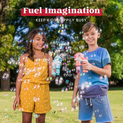 JOYFY Whale Bubble Gun Set – 2 Automatic Bubble Blowers with 4 Bubble Solution Bottles | Summer Outdoor Toy for Kids