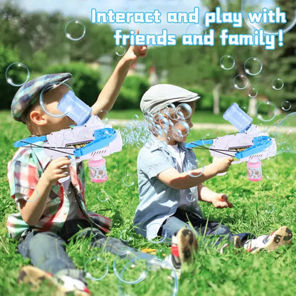 3-in-1 Bubble Water Gun & Bow Arrow Toy – Bubble Machine Blaster for Kids | Summer Outdoor Garden & Beach Fun (Blue)
