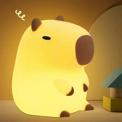 Cute Capybara Silicone Night Light | Soft LED Bedside Lamp for Kids' Bedrooms, Nursery & Home Décor