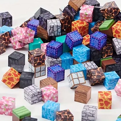 Magnetic Building Blocks Set – 50, 100 or 200 PCS Pixel-Style Magnetic Cubes | STEM Construction Toy for Kids