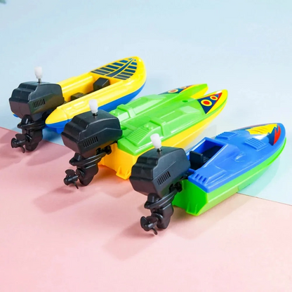 Wind-Up Speed Boat Bath Toy | Floating Clockwork Boat for Kids | Fun Bathtub & Water Play Toy for Boys & Girls