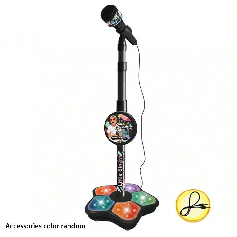 Kids Karaoke Microphone Stand Toy | Adjustable Children's Singing Microphone Stand | Portable Music Toy for Boys & Girls