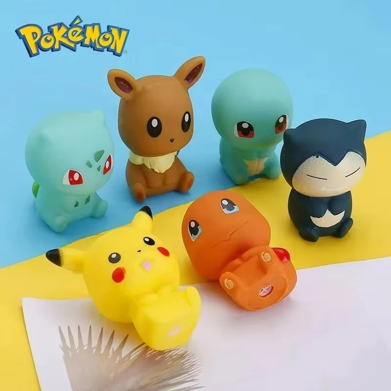 6-Piece Cartoon Monster Bath Toy Set | Soft Squeaky Water Toys for Kids | Baby Bath & Pool Play Gift