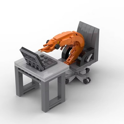 Shrimp Building Block Set | Creative Crayfish Brick Model Kit | DIY Desk Decoration Puzzle Toy for Kids & Adults