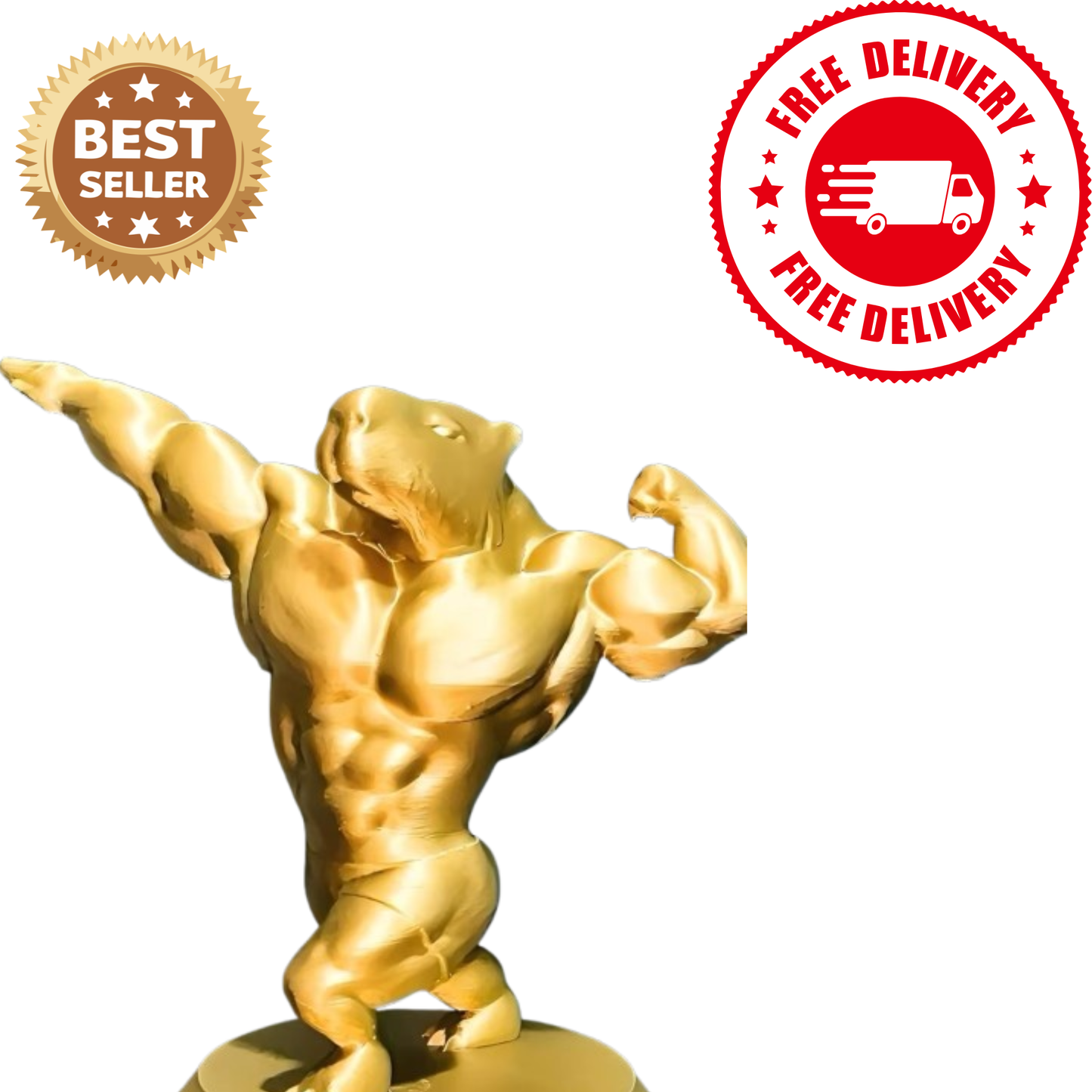 Cute Capybara Muscle Figurine Decorative Statue, Adorable Desktop Display for Home and Office, Perfect Gift