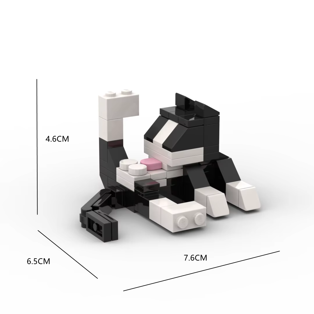 62-Piece Cat Building Block Set | DIY Animal Mini Brick Construction Toy | STEM Educational Gift for Kids