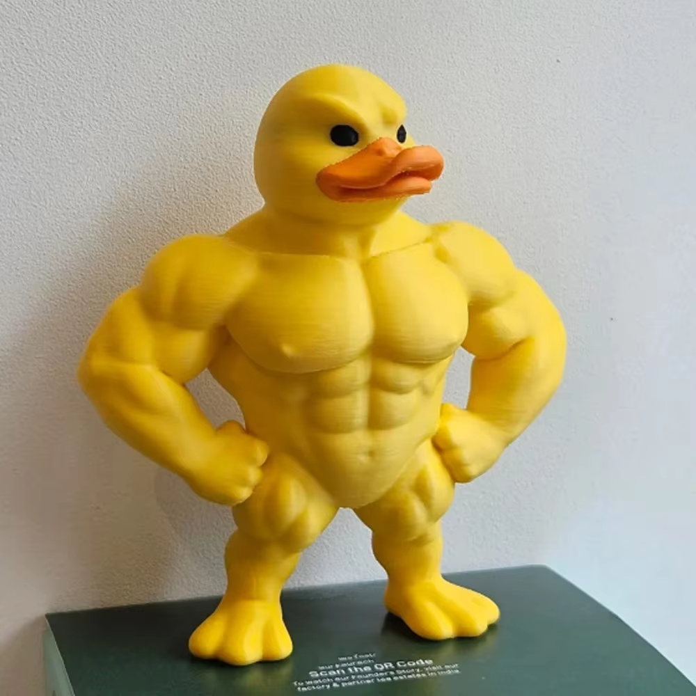 Muscle Duck Statue | Funny 3D Duck Figurine for Desk, Bookshelf & Home Décor | Cute Collectible Ornament