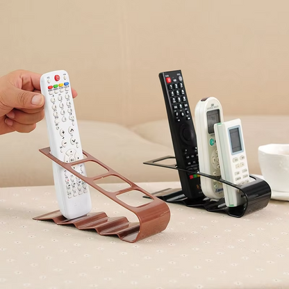 4-Compartment Remote Control Organizer | Multi-Purpose Desktop Storage Holder for Remotes, Phones & Office Accessories