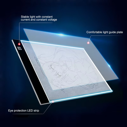 A4 LED Drawing Copy Board for Kids – 3-Level Dimmable Light Pad for Tracing, Sketching & Creative Learning