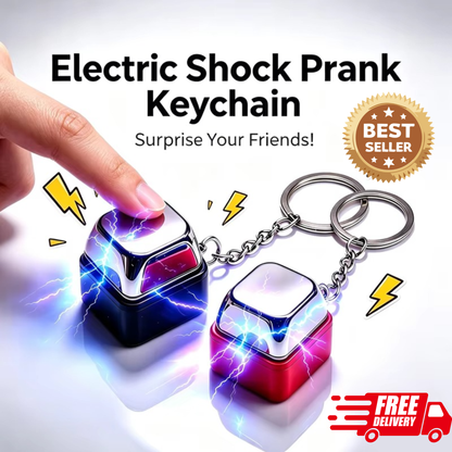 Electric Shock Prank Keychain – Mini Novelty Clicker Joke Gadget & Portable Trick Toy for Adults